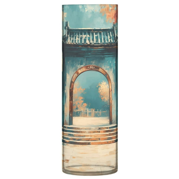 Clear Flower Vase Centerpieces Plastic Cylindrical Vases Home Wedding Decor 4"x12" Chinese Traditional Yard Door