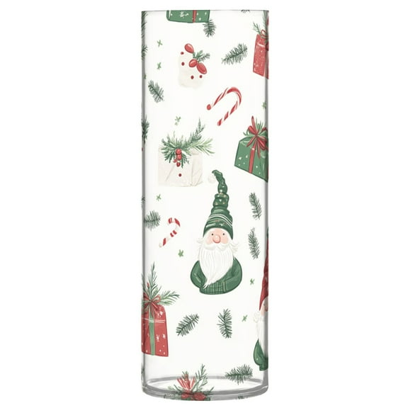 Clear Flower Vase Centerpieces Plastic Cylindrical Vases Home Wedding Decor 4"x12" Christmas Gnomes and Presents