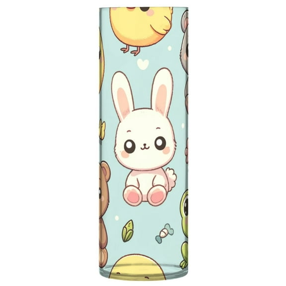 Clear Flower Vase Centerpieces Plastic Cylindrical Vases Home Wedding Decor 4"x12" Cute Frog Bear Rabbit