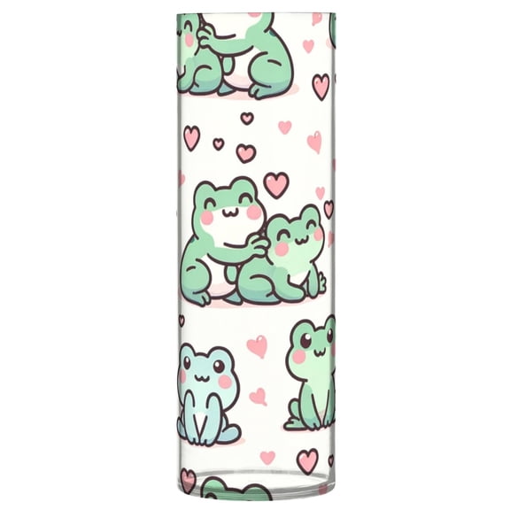 Clear Flower Vase Centerpieces Plastic Cylindrical Vases Home Wedding Decor 4"x12" Cute Love Frogs