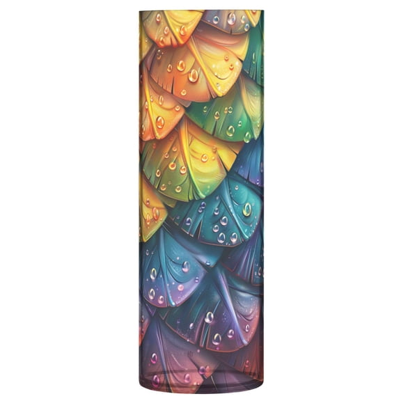 Clear Flower Vase Centerpieces Plastic Cylindrical Vases Home Wedding Decor 4"x12" Dragon Scales and Water Droplets