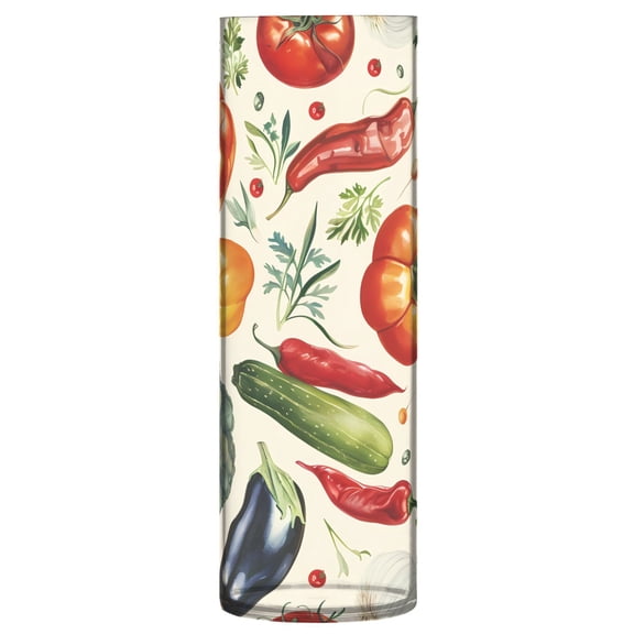 Clear Flower Vase Centerpieces Plastic Cylindrical Vases Home Wedding Decor 4"x12" Eggplant Pepper Tomato Broccoli