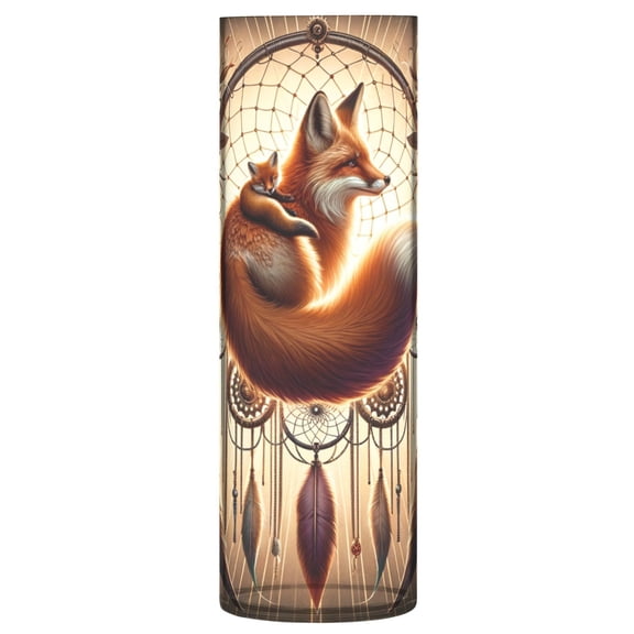 Clear Flower Vase Centerpieces Plastic Cylindrical Vases Home Wedding Decor 4"x12" Foxes Flower Ring Feathers