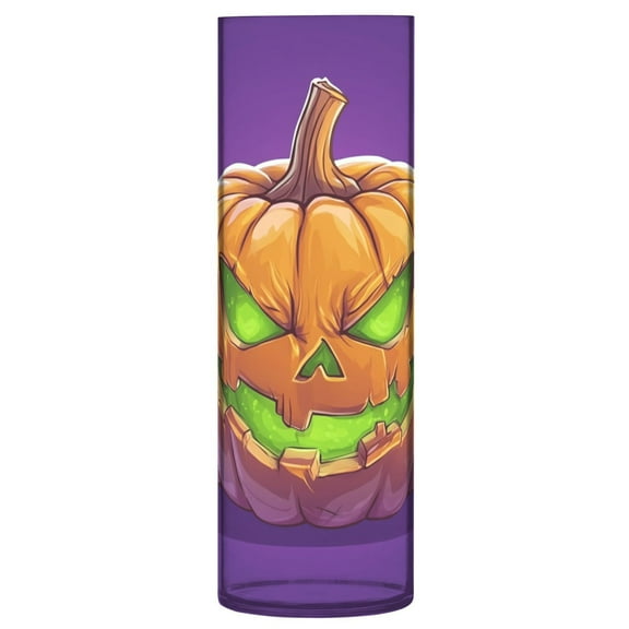 Clear Flower Vase Centerpieces Plastic Cylindrical Vases Home Wedding Decor 4"x12" Halloween Evil Pumpkin