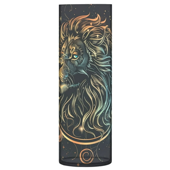 Clear Flower Vase Centerpieces Plastic Cylindrical Vases Home Wedding Decor 4"x12" Handsome Lion Head