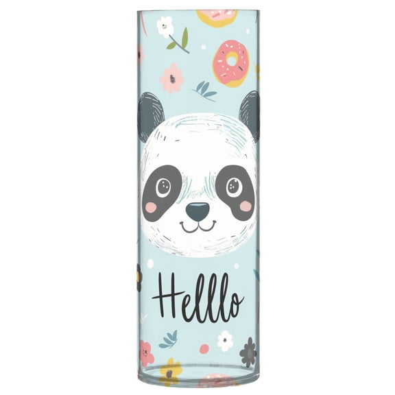 Clear Flower Vase Centerpieces Plastic Cylindrical Vases Home Wedding Decor 4"x12" Hello Panda Face