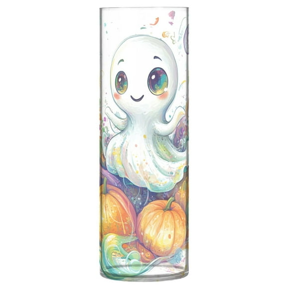 Clear Flower Vase Centerpieces Plastic Cylindrical Vases Home Wedding Decor 4"x12" Lovely Ghost Pumpkin