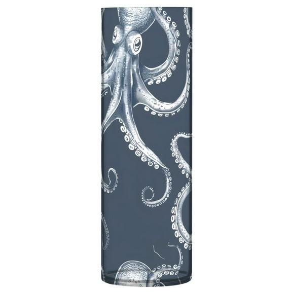 Clear Flower Vase Centerpieces Plastic Cylindrical Vases Home Wedding Decor 4"x12" Octopus Sketchy