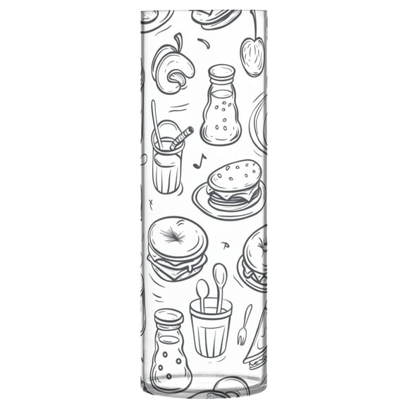 Clear Flower Vase Centerpieces Plastic Cylindrical Vases Home Wedding Decor 4"x12" Pizza Burger Fruit Line