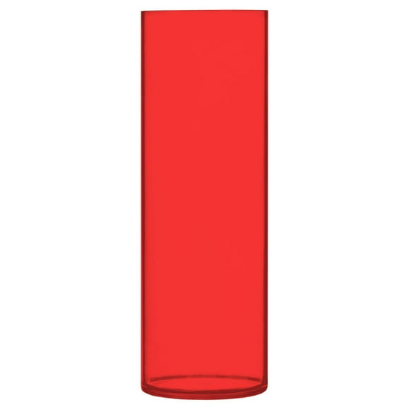 Clear Flower Vase Centerpieces Plastic Cylindrical Vases Home Wedding Decor 4"x12" Red