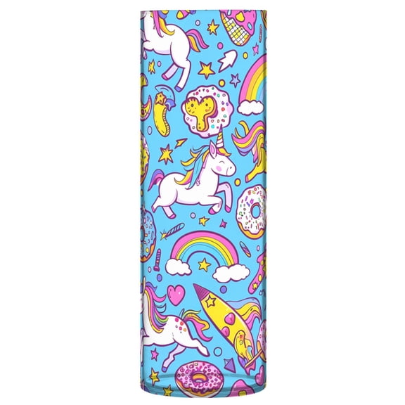 Clear Flower Vase Centerpieces Plastic Cylindrical Vases Home Wedding Decor 4"x12" Unicorns Donuts Rainbow