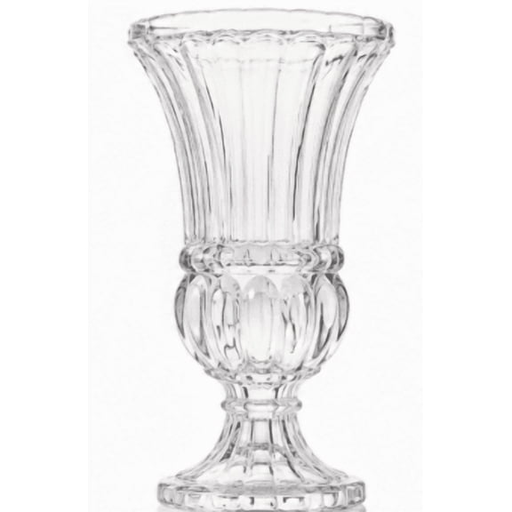 Clear Fluted Pedestal Glass Vase