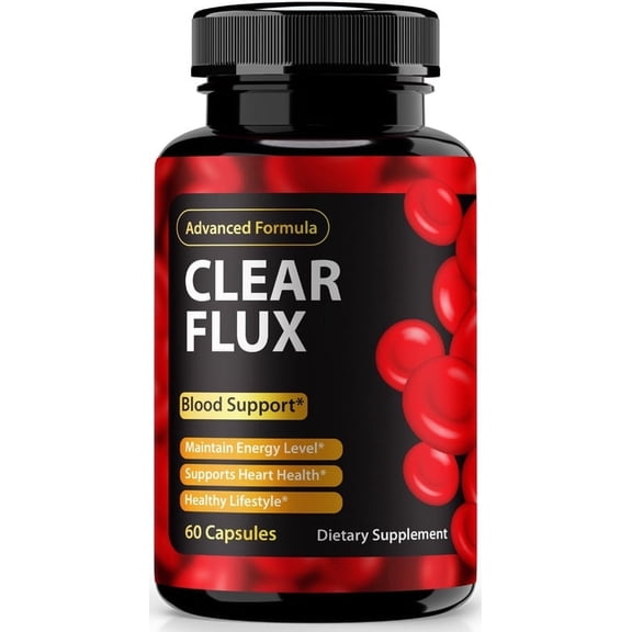 Clear Flux Blood Support Capsules - Official ClearFlux Blood Cleanse Pills to Maintain Overall Health, All Natural Formula For Healthy and Stable Levels, Review (60 Capsules)