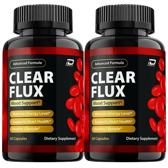 Clear Flux Capsules - ClearFlux Advanced Supplement, Maximum Strength, Maintain Healthy Levels, 2 Pack, 120 Capsules