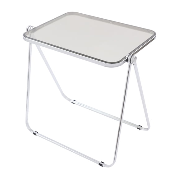 Clear Foldable Side Table, Tiny Desk for Home Office, Modern Folding End Table for Home Office Sofa Bedside Use