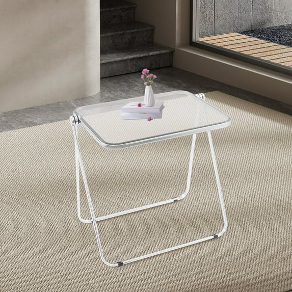 Modern Small Computer Desk Silver and Clear Grey Rectangular Floor Standing 25*20*27in for Home