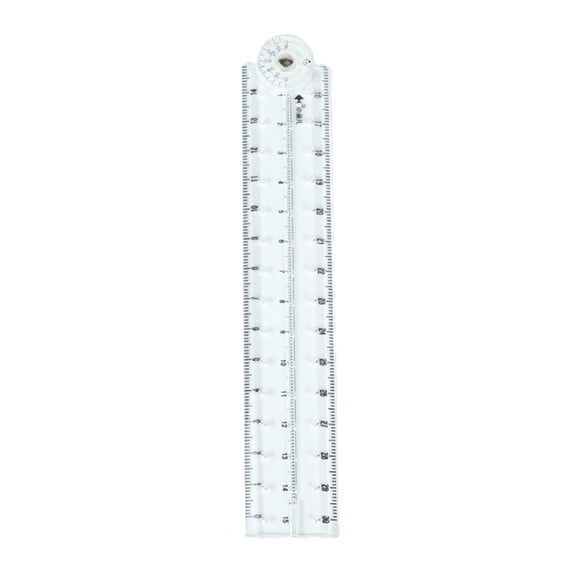 Clear Folding Ruler Straight Ruler Math Drawing Ruler Measuring Tool for Student Teacher Measuring length 0-30cm/0-12In