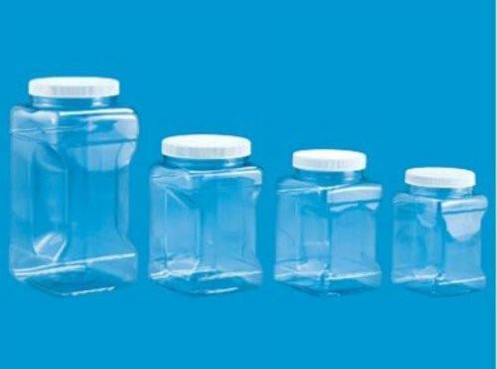 Clear Food Grade PET Plastic Grip Storage 5-Jar Assorted Variety Set w/ Caps