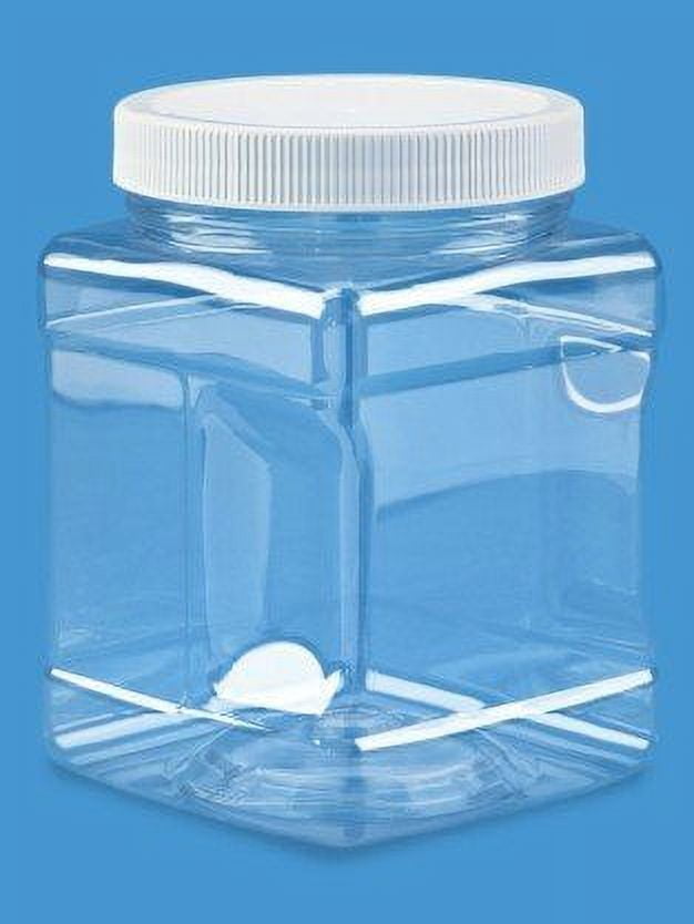 64 Oz Clear PET Clear Plastic Jars – 6 Pack