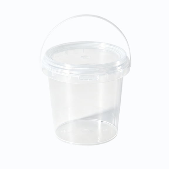 Clear Food Grade Plastic Storage Bucket With Sealed Lid And Portable Handle For Fruit Snacks Dry Goods Kitchen Organization 1 Pack