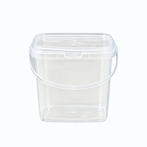Clear Food Grade Square Plastic Storage Buckets Sealed Lids Pantry Organization Bins Kitchen Meal Prep Container Small Clear