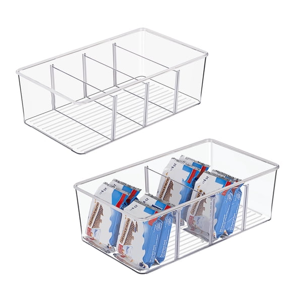 Clear Food Packet Organizer Bin, BPA-Free Kitchen Storage Box with ...