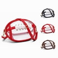 thumbnail image 1 of Clear Football Bag for Stadium Events, PVC Crossbody Purse with Shoulder Strap, Game Day Bag for Concerts Sports Games, Red, 1 of 8