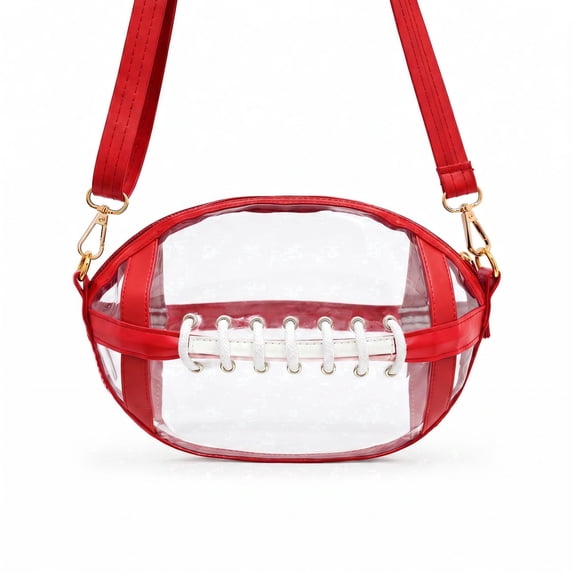 Clear Football Bag for Stadium Events, Crossbody Purse with Shoulder Strap, Game Day Bag for Concerts Sports Games