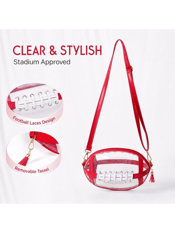 Clear Football Purse, Football Shaped Clear Stadium Bag,Clear Bag For Stadium Events And Concerts