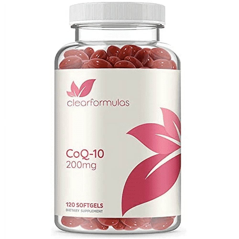 Clear Formulas Pure CoQ10 200mg Per Serving 120 Softgels Supports Heart