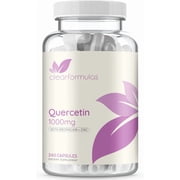 Clear Formulas Quercetin with Bromelain and Zinc Supplement Capsules 1000mg, Immune Support, 240 Count