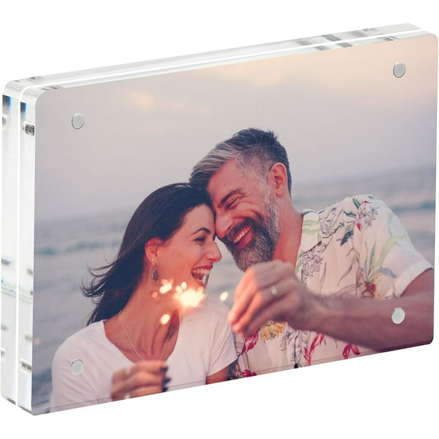 Clear Frameless Photo Frame,Rustic Retro Frames Decor,Acrylic Thick