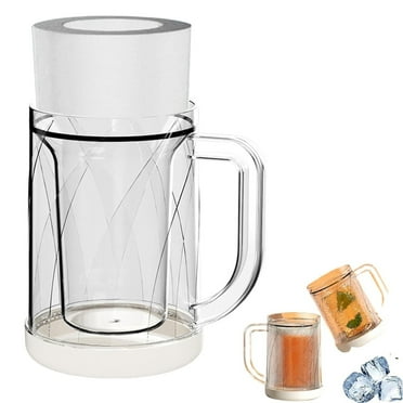 Clear Freezer Mug - Portable frozenn Beer Cup |clear Freezer Mug Lid| Beer Mugs| Beer Mug frozenn Cup | Glass Beer Mugs| Double Walled Beer Mug| Freezable Pint Glasses Ice Mugs For Home Party