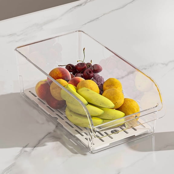 Clear Fridge Organizer, Refrigerator Organizer Bins ,Fridge Organizers and Storage Containers for Fruit, Vegetable, Food, Drinks