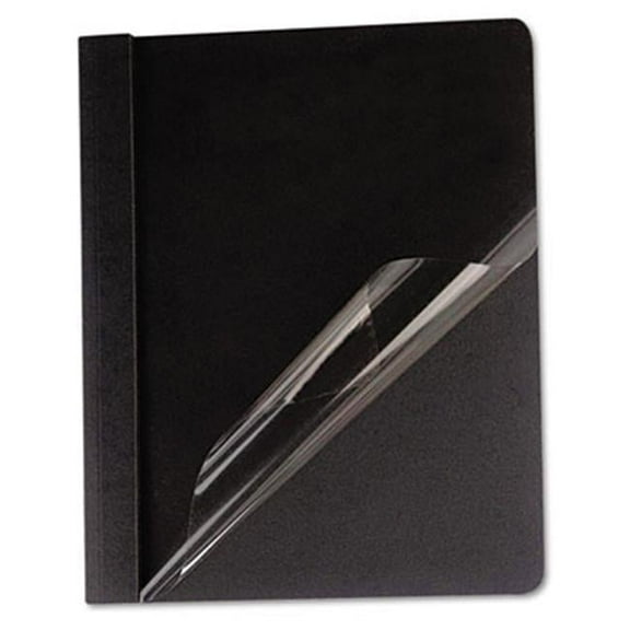 Clear Front Report Cover Tang Fasteners Letter Size Black 25/Box
