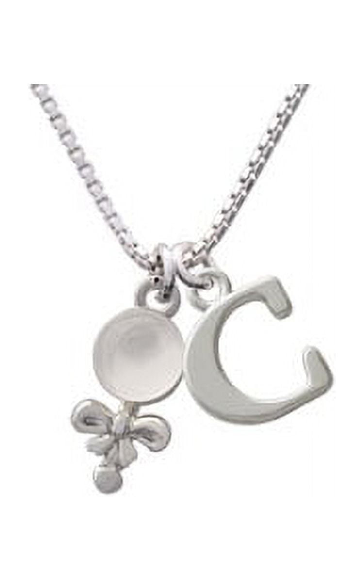 Frosted initial necklace sale
