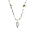 thumbnail image 1 of Clear Frosted Baby Rattle Lime Crystal Fiona Necklace, 1 of 1