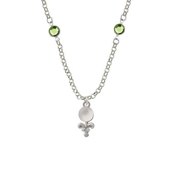 Clear Frosted Baby Rattle Lime Crystal Fiona Necklace