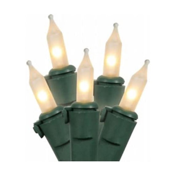 Clear Frosted Commercial Grade Mini Christmas Lights 5.5 in. Spacing - Green Wire
