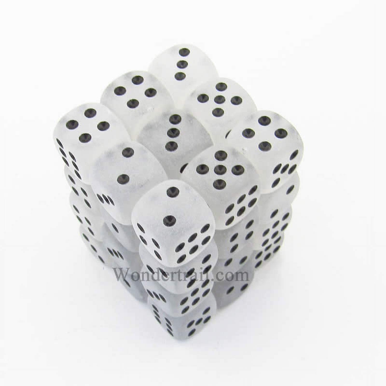 https://i5.walmartimages.com/seo/Clear-Frosted-Dice-with-Black-Pips-D6-12mm-1-2in-Pack-of-36-Chessex_7c235bdf-d8c4-4ae3-87ab-1ce120f6a32d.a04ee15e8473c5de579861763affc3e1.jpeg