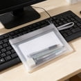 thumbnail image 1 of Clear Frosted Zipper Pouch, Waterproof A6 Document Storage Bag Portable Mini File Organizer with Handle Small Receipt Cash Stationery Holder Travel Office Storage Bag, 1 of 6