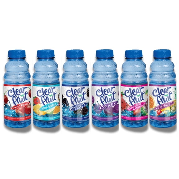 Clear Fruit Flavored Water, 6Bottle Sampler Pack, 20 fl oz Each (Assorted Flavors)