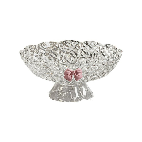 Clear Fruit Plates With Lights Pitches For Household Living Room Coffee Table Candy Plates With Bow In Clear