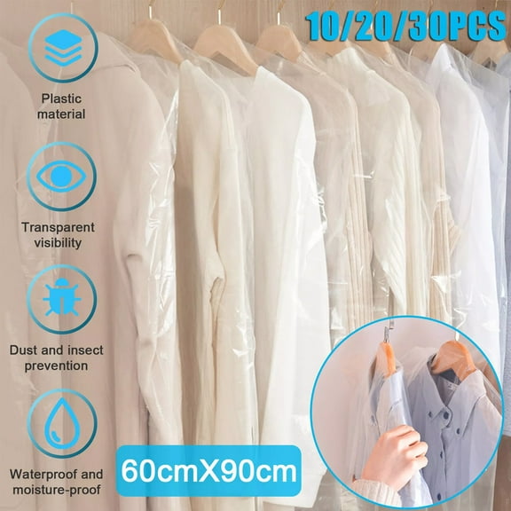 Clear Garment Bag Hanging Clothes Travel Coat Suit Dress Storage Dust Cover