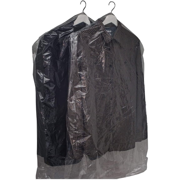 Clear Garment Bags for Storage, 21 x 4 x 72 Inches, Roll of 350 Clear Plastic Garment Bags for Hanging Clothes with Hanger Holes