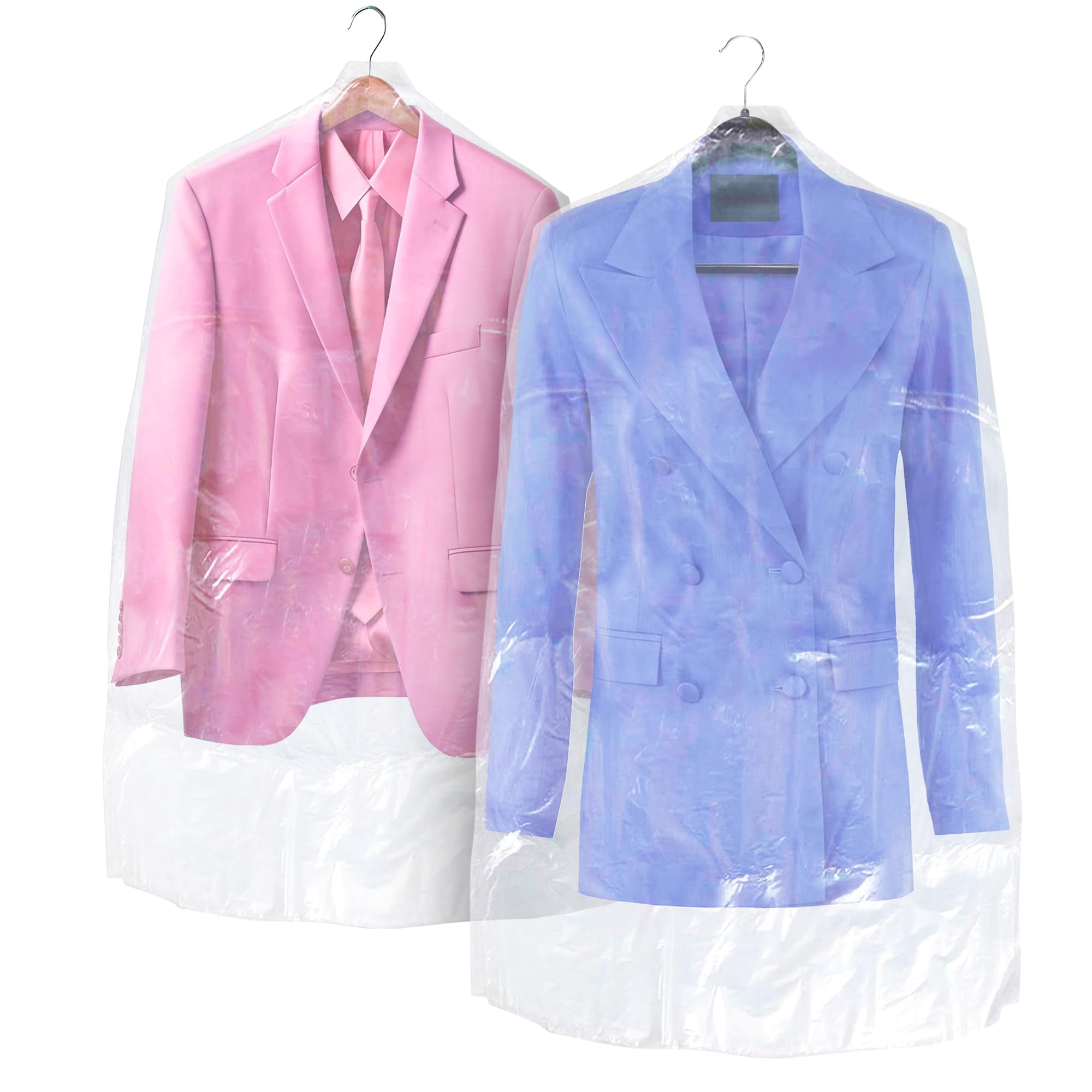 Clear Garment Bags on Roll, Hanging Clothes Hanger Hole, 420 Count, 21 x 4 x 60 in