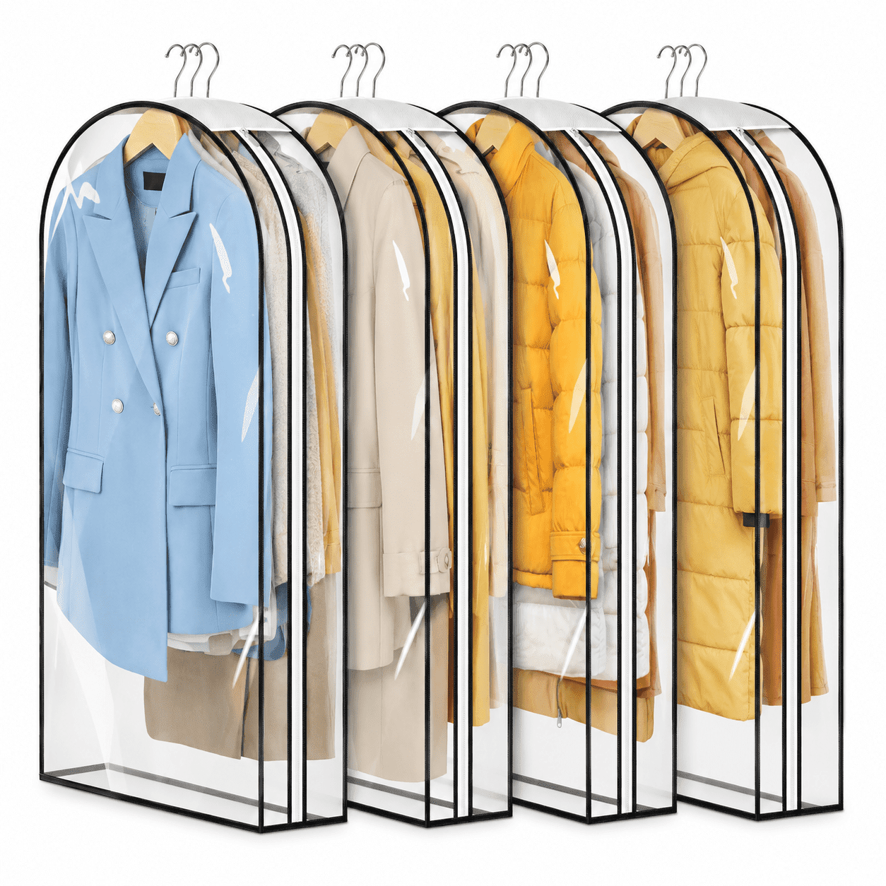garment bag for dress shirts Godance 5 Pack 40-inch Suit Bag, Garment Bags for Hanging Clothes with Zipper and Visible Transparent Window, Suit Bags for Closet Storage