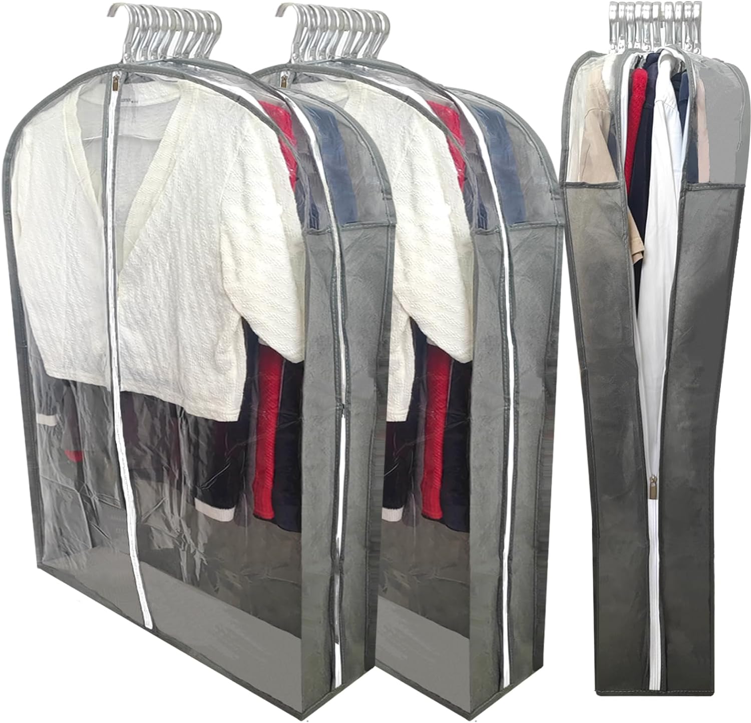 Clear Garment Bags for Hanging Clothes with 6.3 Gusset 40 Suit Bags