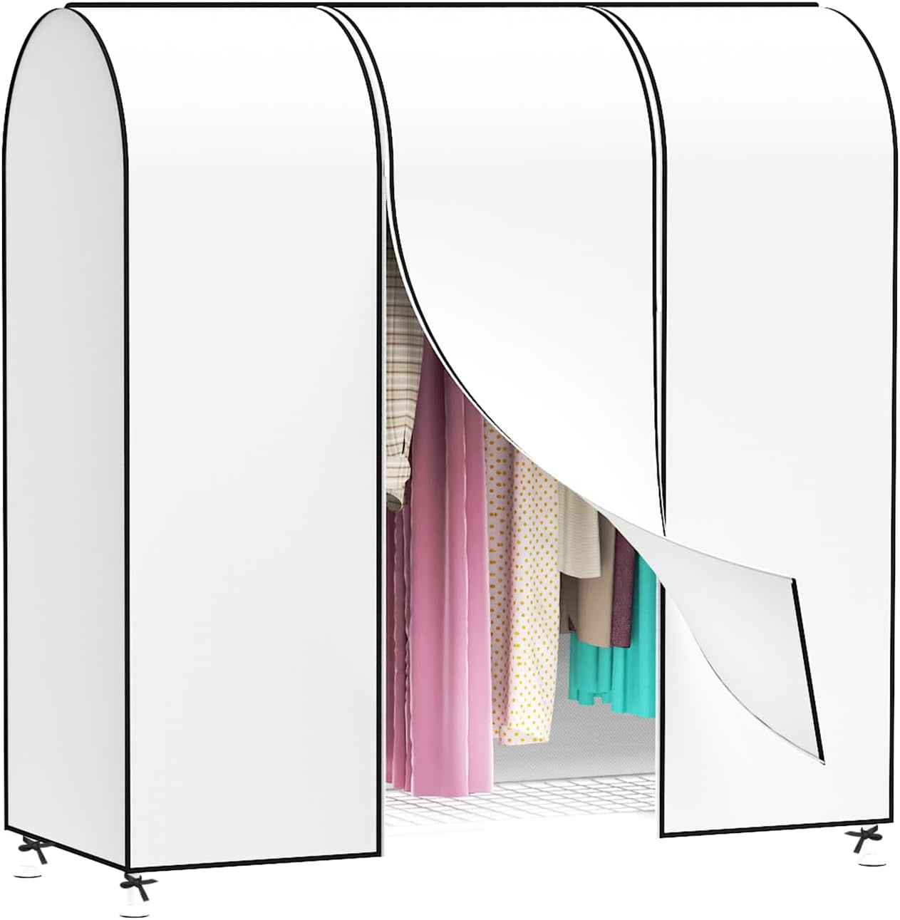 Clear Garment Rack Cover 6Ft Transparent Clothes Rack Cover Waterproof ...