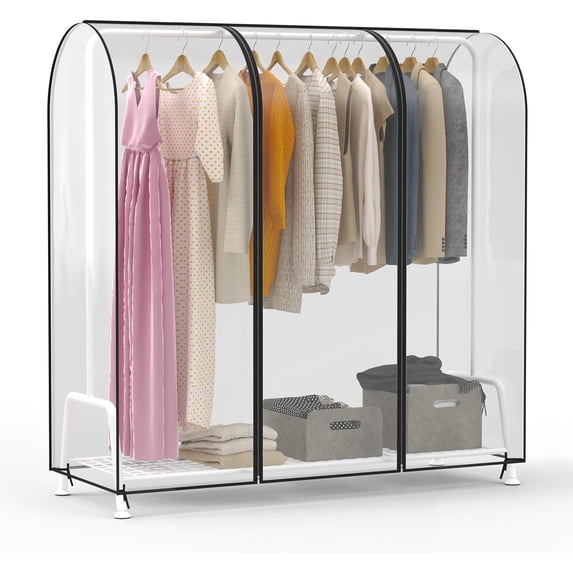 Vitamins Shelf Rack Clear Garment Rack Cover 60 in | Waterproof, Dustproof, Breathable ...